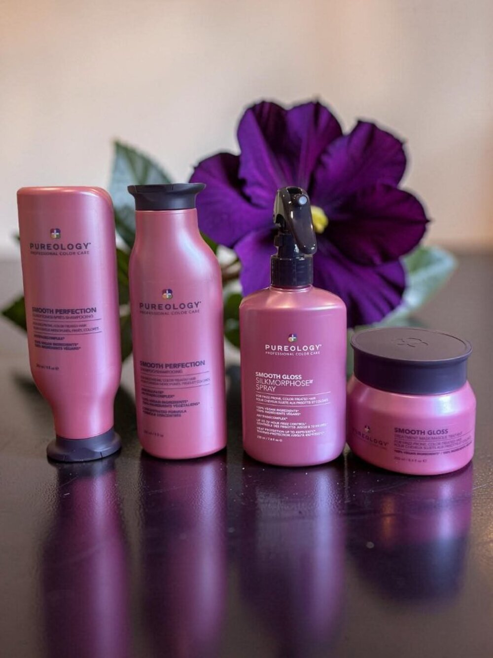 Pureology Smooth Perfection Shampoo Conditioner Glos Treatment Mask Silkmorphose